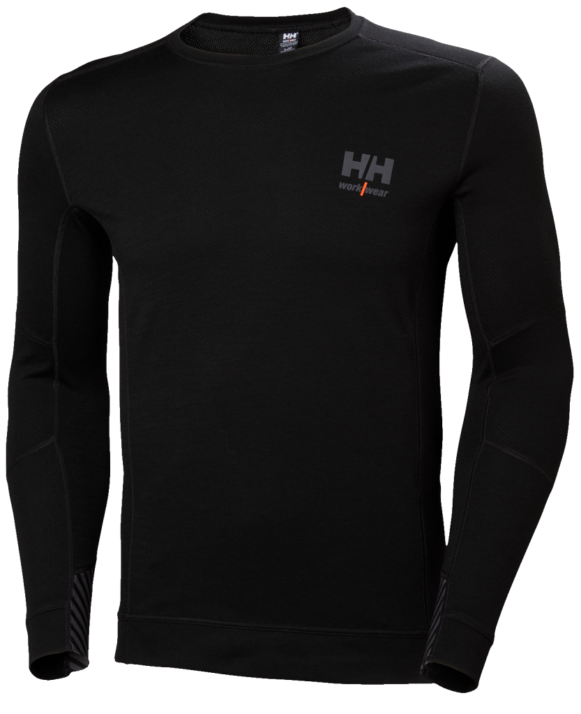 HH LIFA MERINO CREWNECK 990BLACK