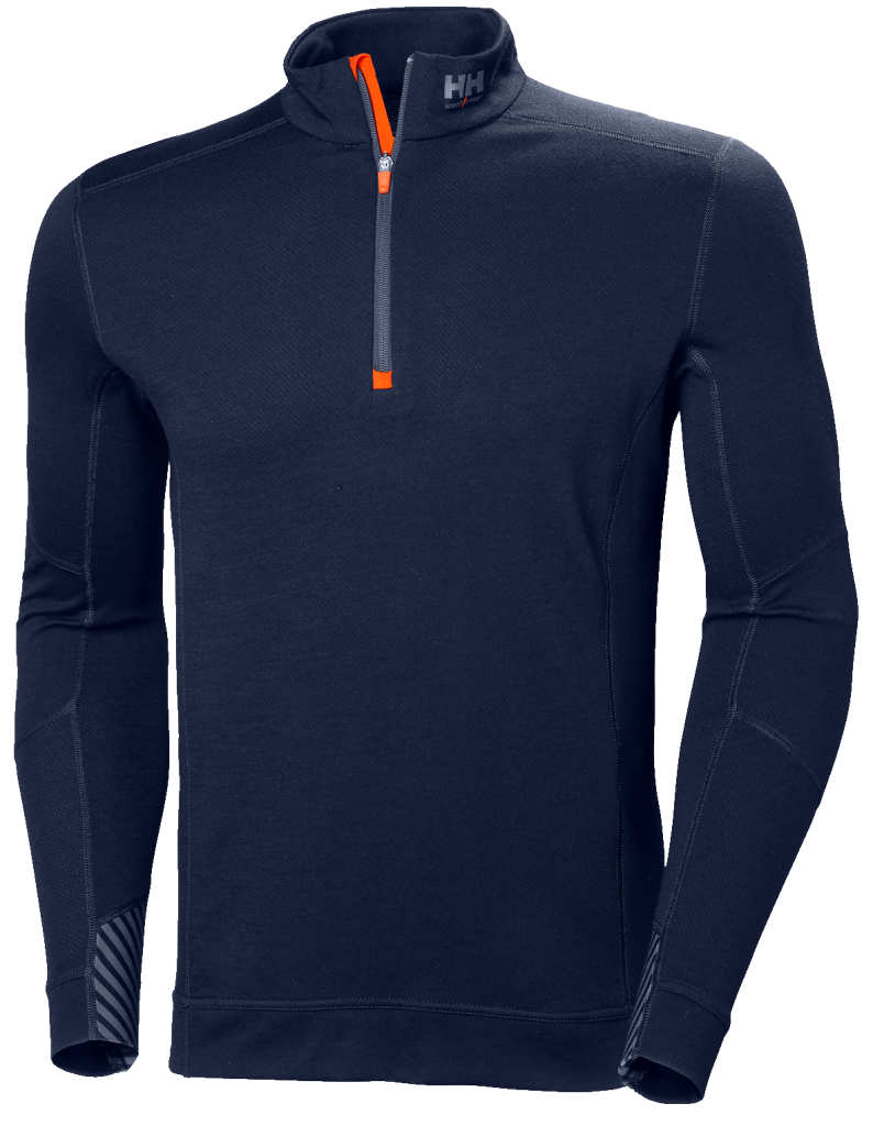 HH LIFA MERINO HALF ZIP 990NAVY