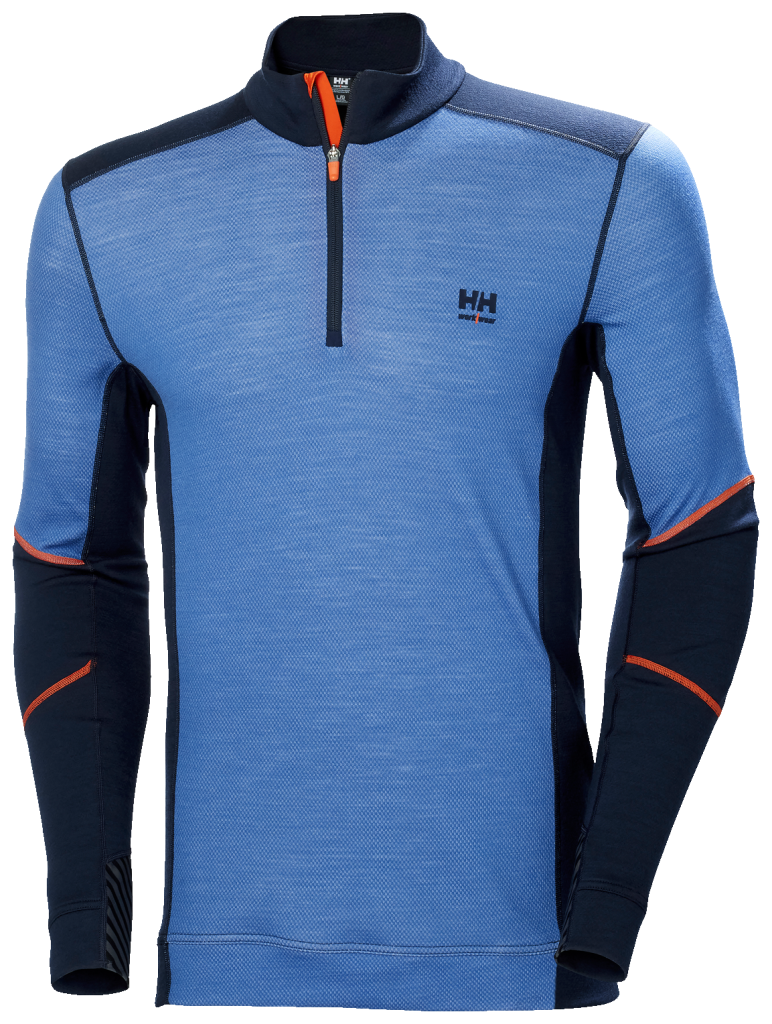 HH LIFA MERINO HALF ZIP 595NAVY